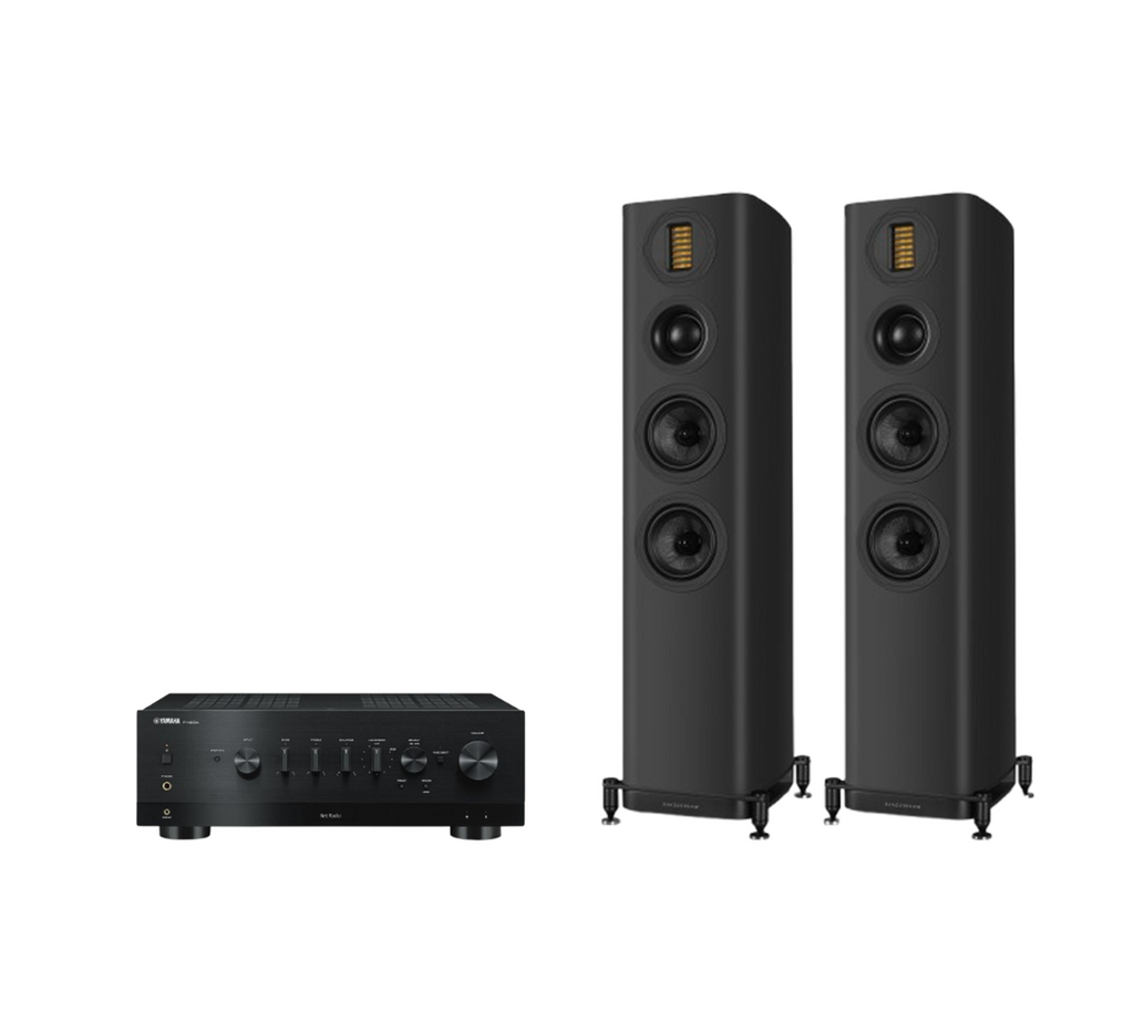Yamaha R-N1000A High-End Network Receiver Amplifier + Wharfedale Evo 5.3 Floor Standing Speakers Package and 5 metres Classic 79 Strand