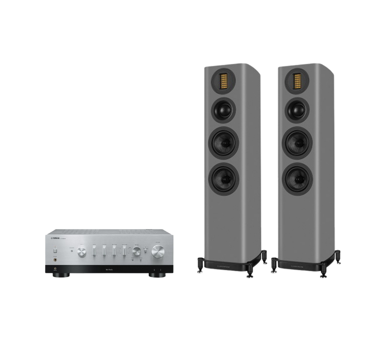 Yamaha R-N1000A High-End Network Receiver Amplifier + Wharfedale Evo 5.3 Floor Standing Speakers Package and 5 metres Classic 79 Strand