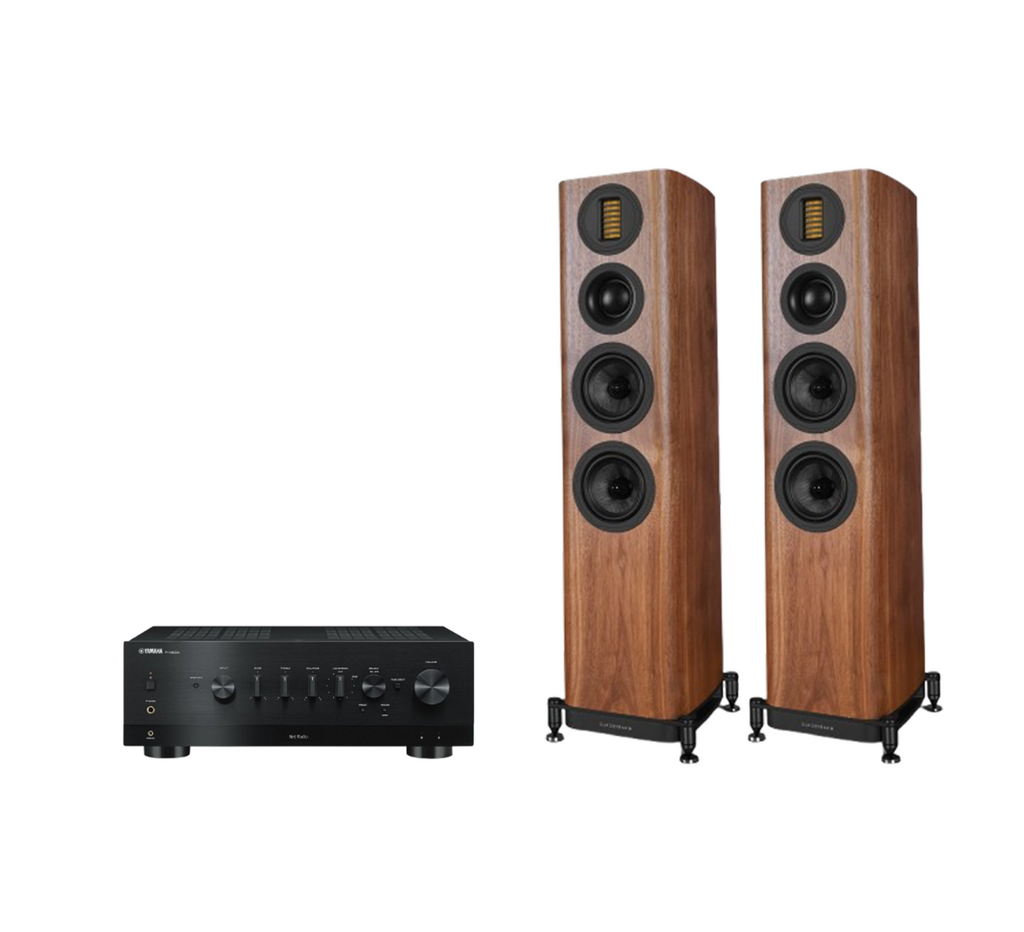 Yamaha R-N1000A High-End Network Receiver Amplifier + Wharfedale Evo 5.3 Floor Standing Speakers Package and 5 metres Classic 79 Strand