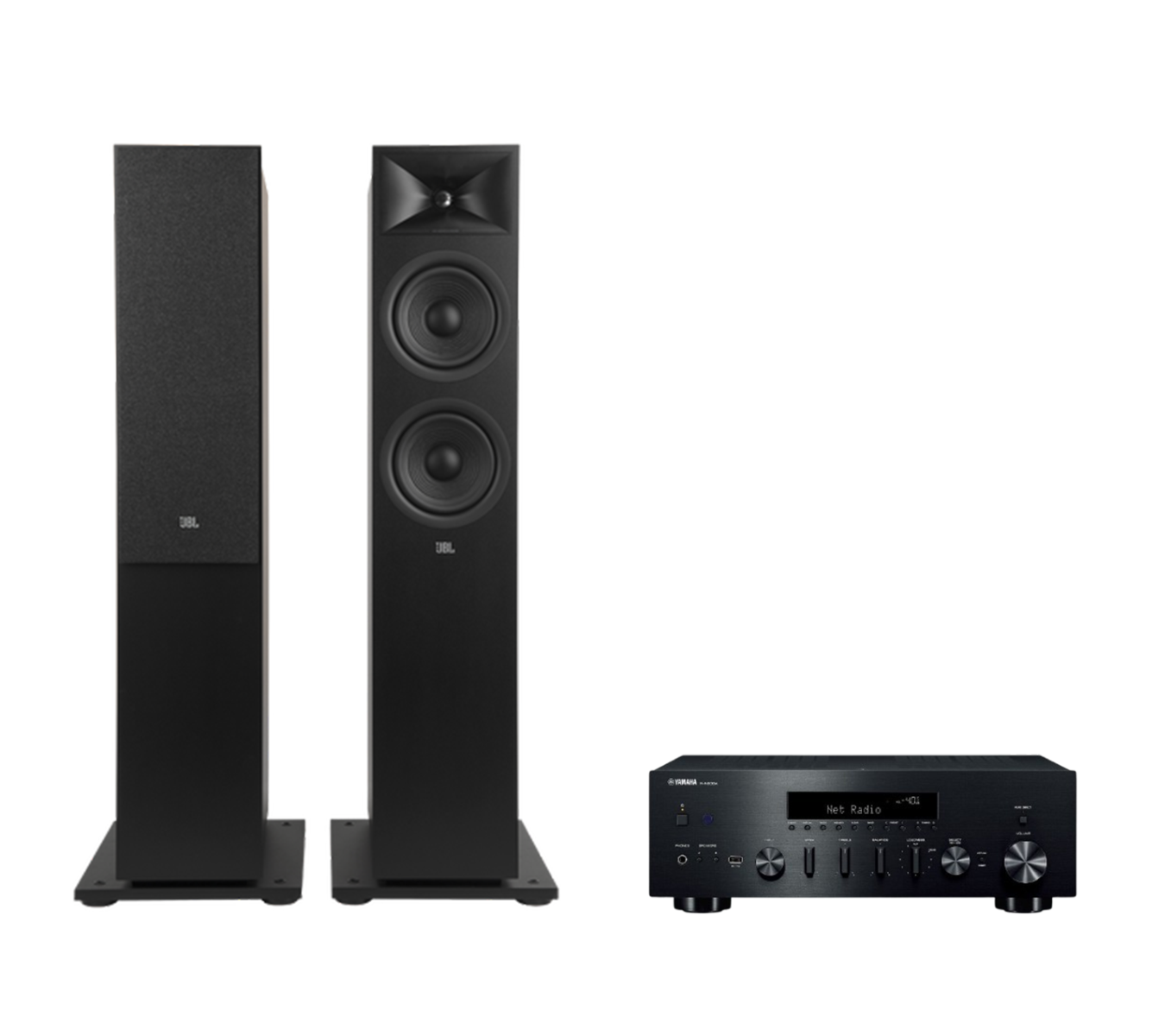 Yamaha R-N600A Hi-Fi Network Receiver Amplifier + JBL Stage 280F Floor Standing Speakers Package and 5 metres Classic 79 Strand