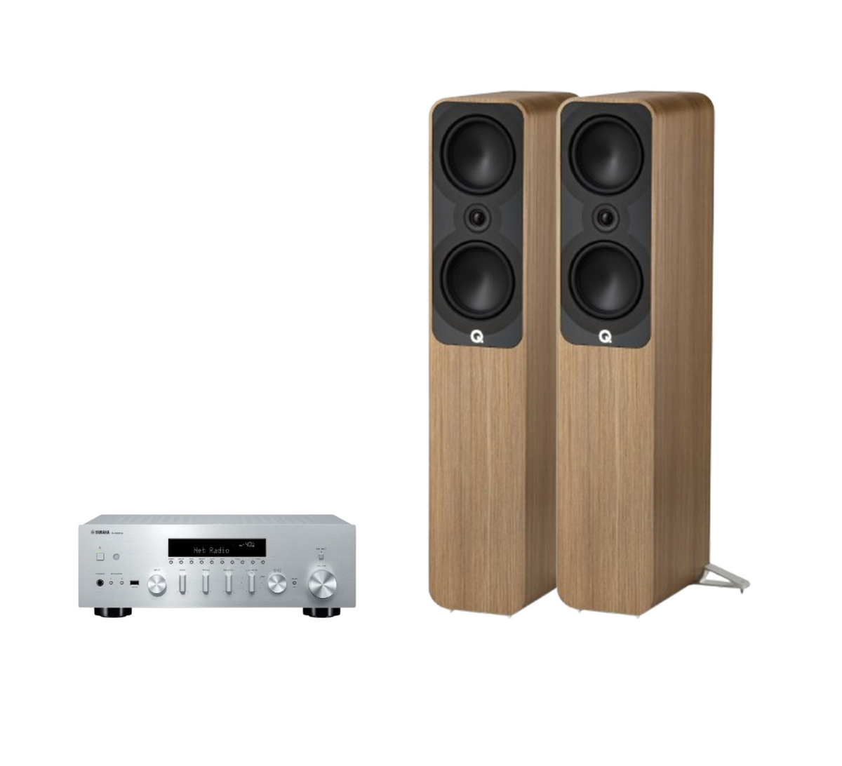 Yamaha R-N600A Hi-Fi Network Receiver Amplifier + Q Acoustics 5050 Floor Standing Speakers Package and 5 metres Classic 79 Strand