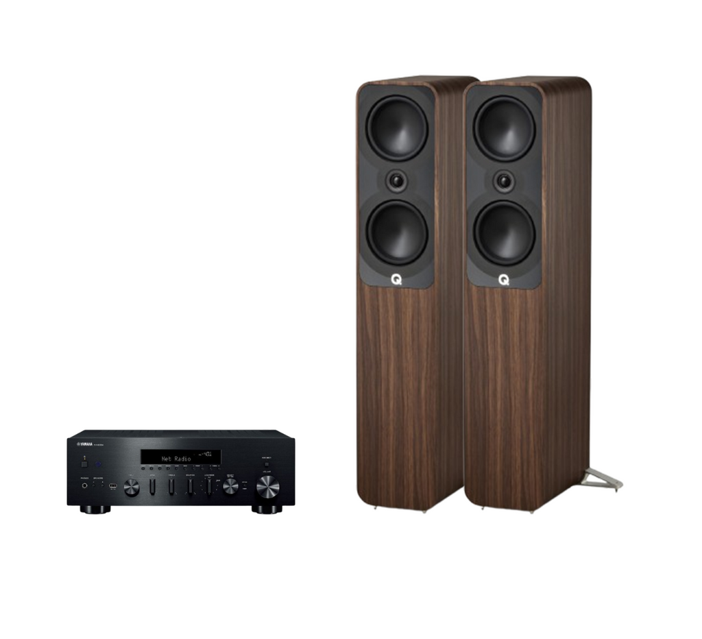 Yamaha R-N600A Hi-Fi Network Receiver Amplifier + Q Acoustics 5050 Floor Standing Speakers Package and 5 metres Classic 79 Strand