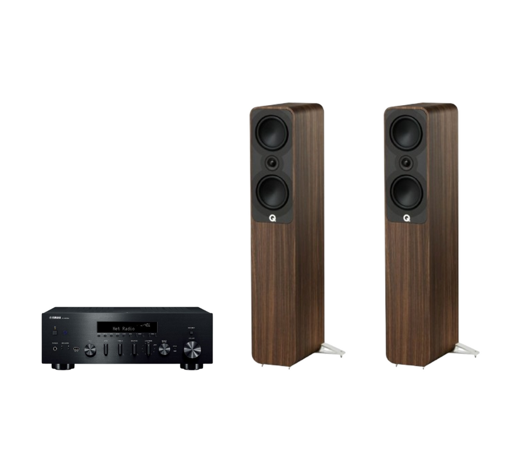 Yamaha R-N600A Hi-Fi Network Receiver Amplifier + Q Acoustics 5040 Floor Standing Speakers Package and 5 metres Classic 79 Strand