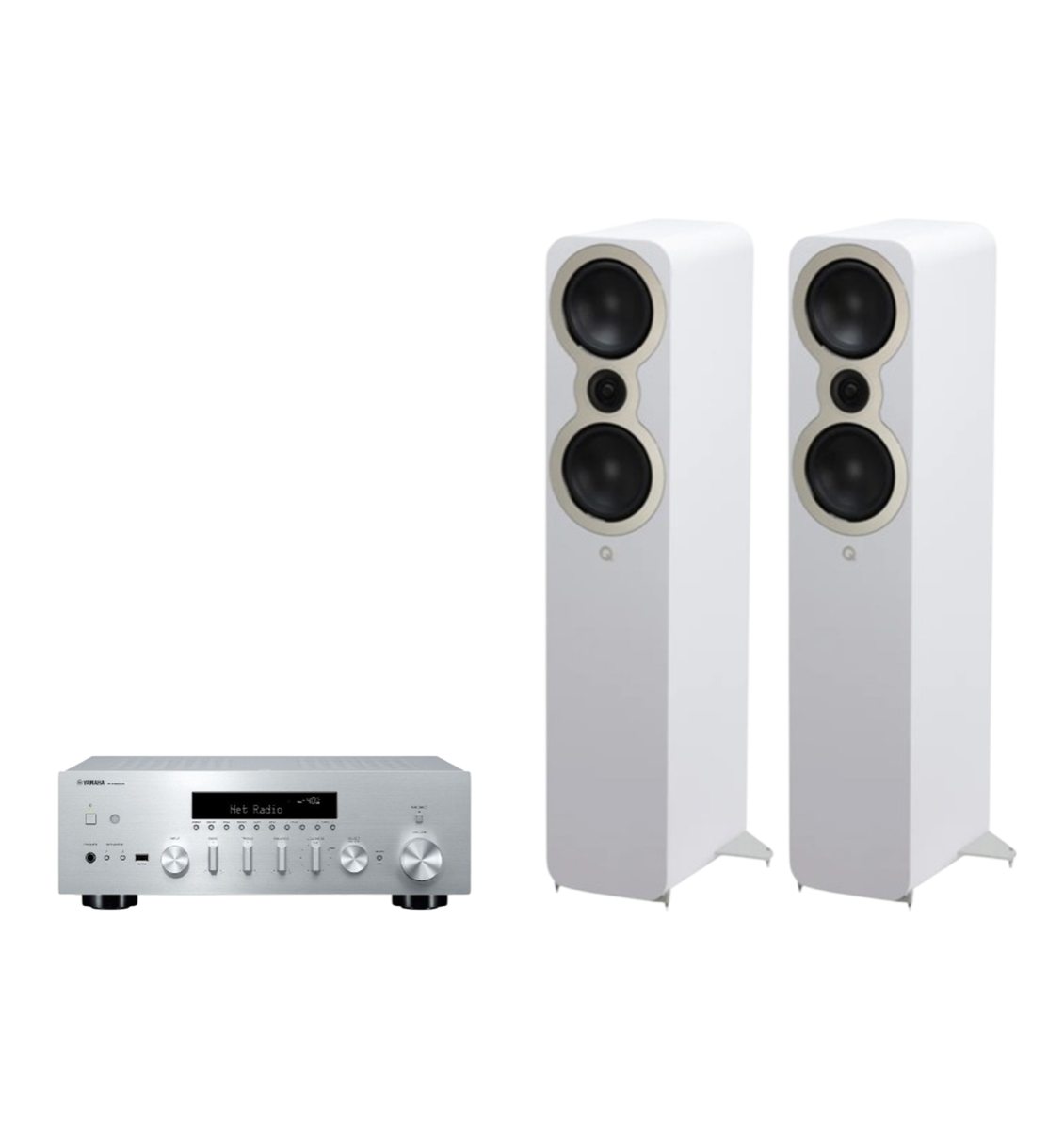 Yamaha R-N600A Hi-Fi Network Receiver Amplifier + Q Acoustics 3050c Floor Standing Speakers Package and 5 metres Classic 79 Strand