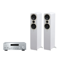 Yamaha R-N600A Hi-Fi Network Receiver Amplifier + Q Acoustics 3050c Floor Standing Speakers Package and 5 metres Classic 79 Strand