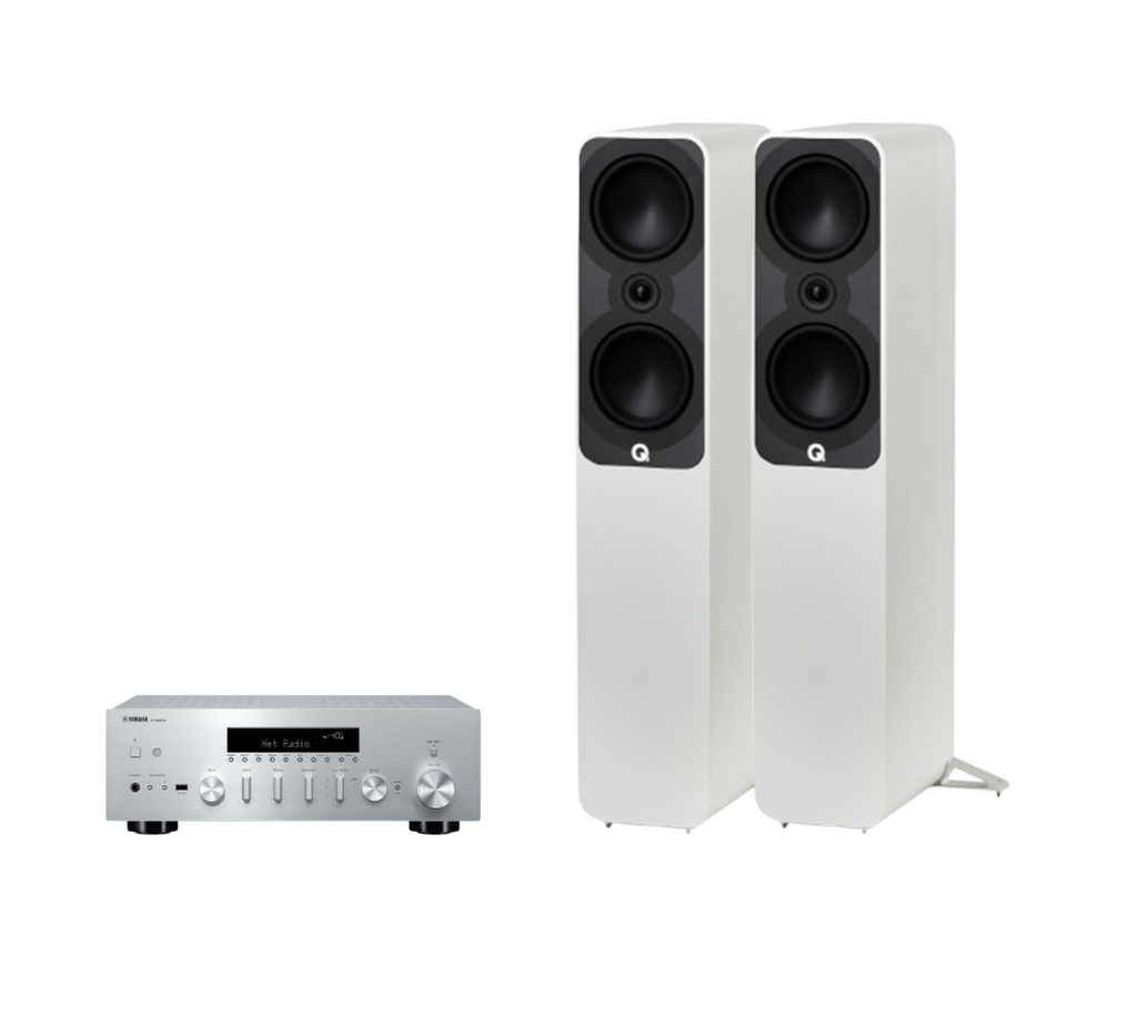 Yamaha R-N600A Hi-Fi Network Receiver Amplifier + Q Acoustics 5050 Floor Standing Speakers Package and 5 metres Classic 79 Strand