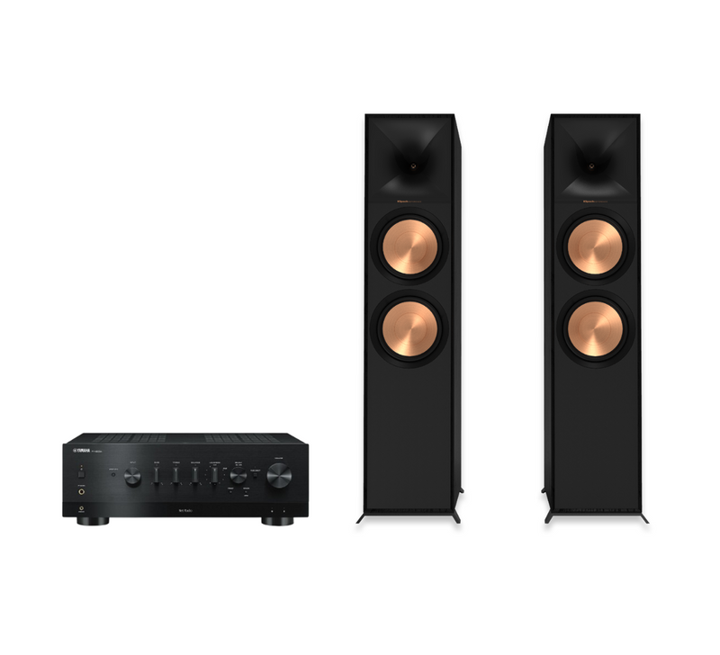 Yamaha R-N800A Hi-Fi Network Receiver Amplifier + Klipsch R-800F Floor Standing Speakers Package and 5 metres Classic 79 Strand