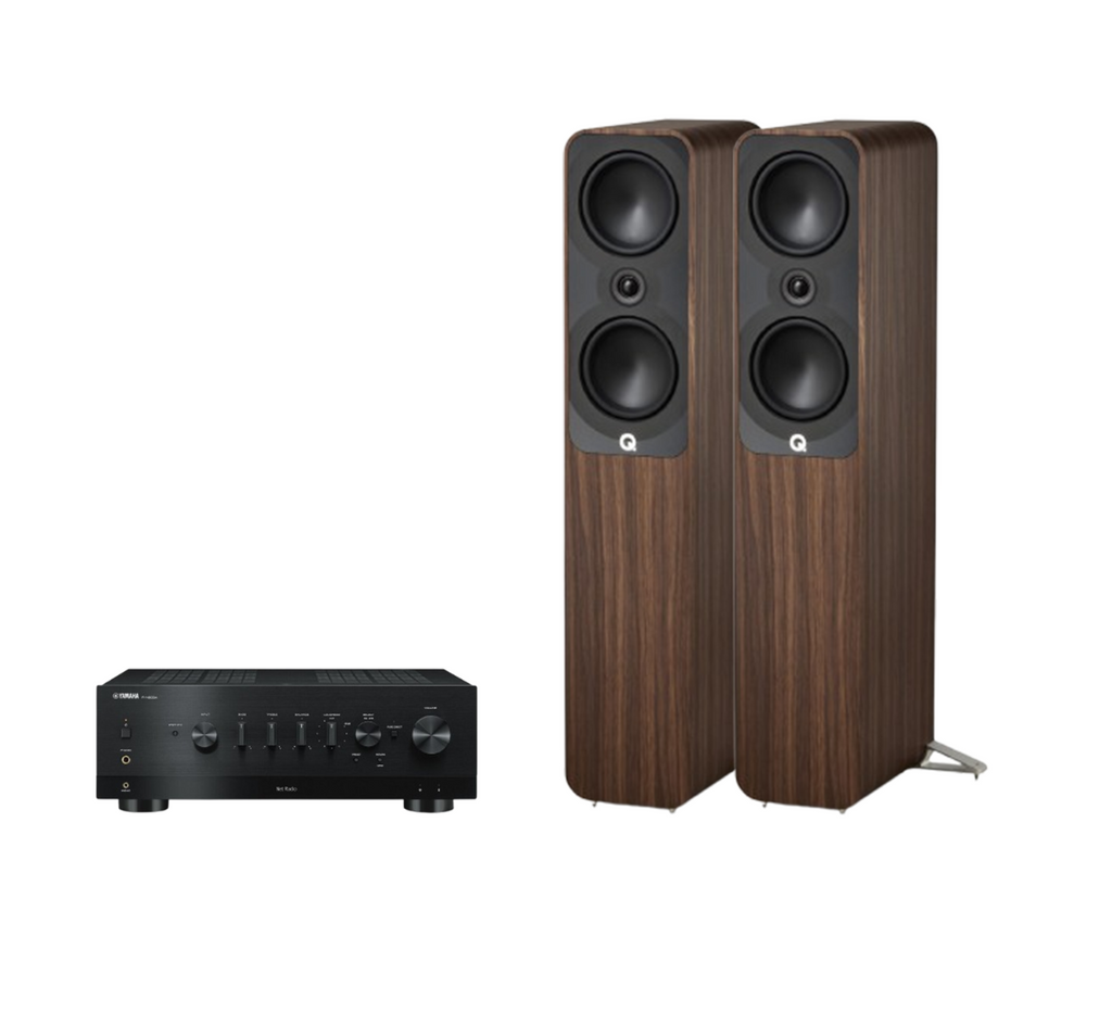 Yamaha R-N800A Hi-Fi Network Receiver Amplifier + Q Acoustics 5050 Floor Standing Speakers Package and 5 metres Classic 79 Strand