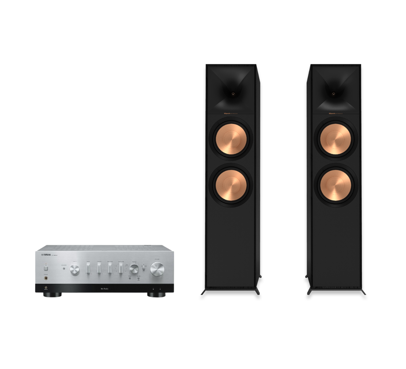 Yamaha R-N800A Hi-Fi Network Receiver Amplifier + Klipsch R-800F Floor Standing Speakers Package and 5 metres Classic 79 Strand