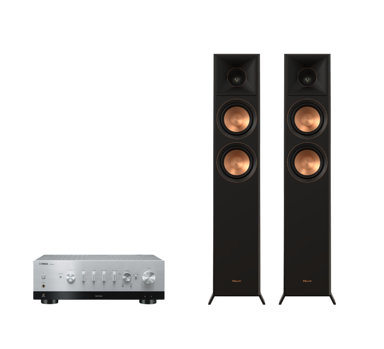 Yamaha R-N800A Hi-Fi Network Receiver Amplifier + Klipsch RP-5000F II Floor Standing Speakers Package and 5 metres Classic 79 Strand