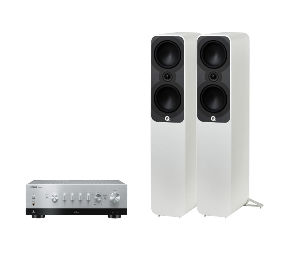 Yamaha R-N800A Hi-Fi Network Receiver Amplifier + Q Acoustics 5050 Floor Standing Speakers Package and 5 metres Classic 79 Strand
