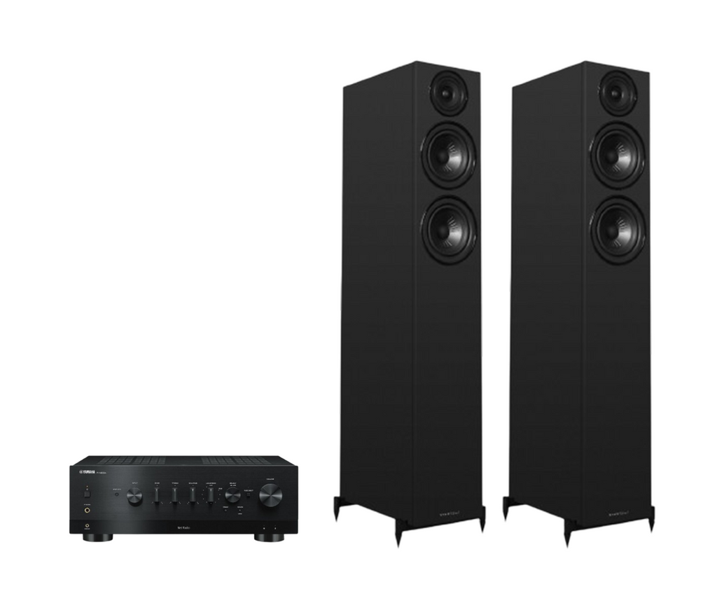 Yamaha R-N800A Hi-Fi Network Receiver Amplifier + Wharfedale Diamond 12.4i Floor Standing Speakers Package and 5 metres Classic 79 Strand
