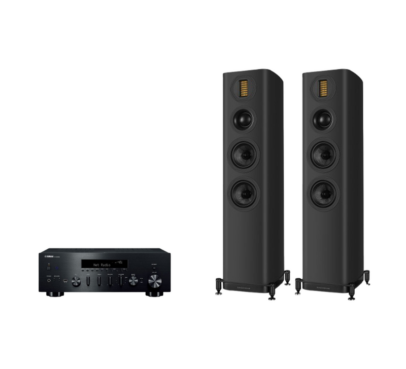 Yamaha R-N800A Hi-Fi Network Receiver Amplifier + Wharfedale Evo 5.3 Floor Standing Speakers Package and 5 metres Classic 79 Strand