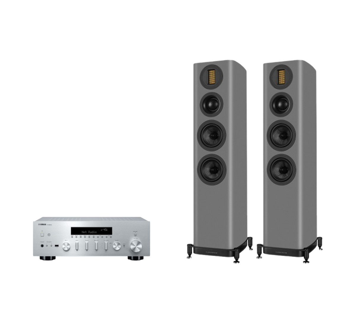 Yamaha R-N800A Hi-Fi Network Receiver Amplifier + Wharfedale Evo 5.3 Floor Standing Speakers Package and 5 metres Classic 79 Strand