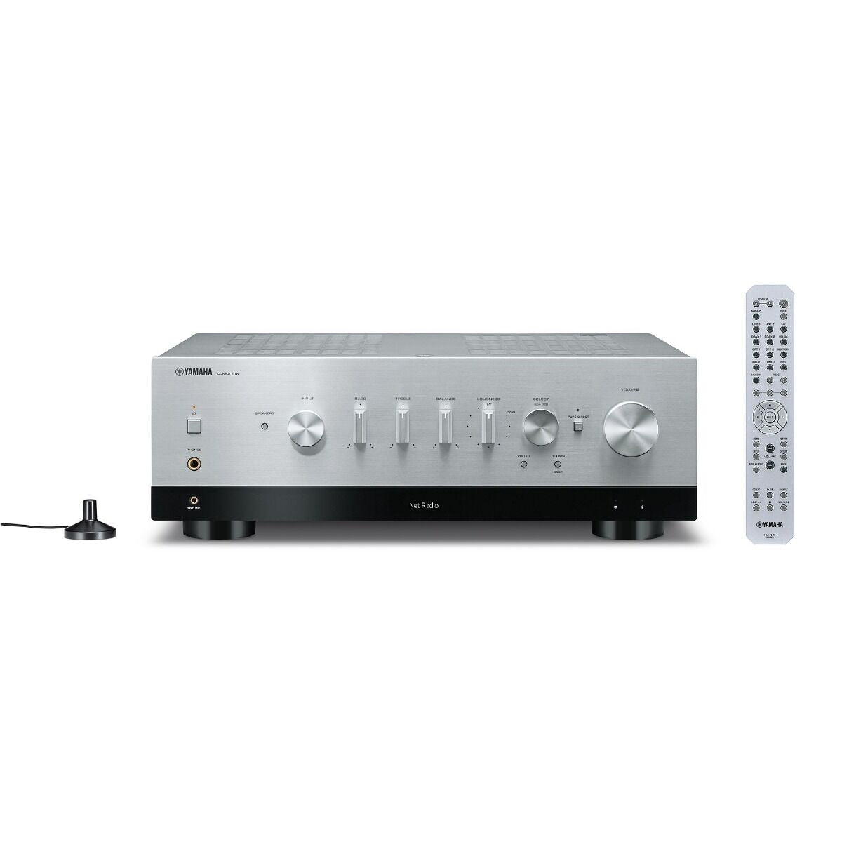 Yamaha R-N800A Network Receiver Amplifier Silver & NS-BP401 Black Speakers Bundle
