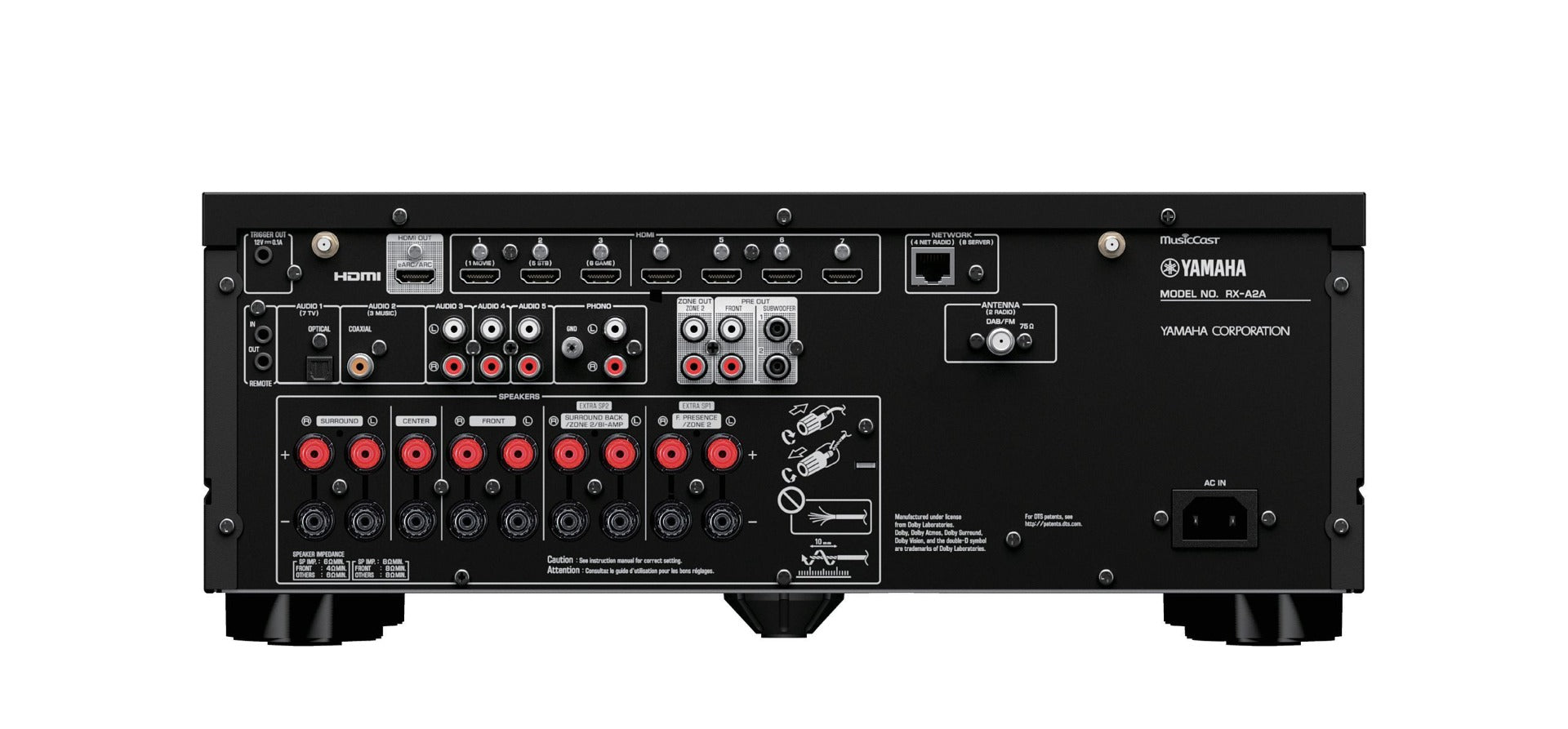 Yamaha RX-A2A AV + Klipsch R-605FA 5.1.2 Dolby Atmos Home Theatre System