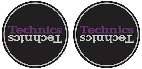 Technics Duplex 3 Slipmats - Black, Silver & Purple Antistatic Slipmats for Turntables (Pair)