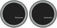 Technics Strobe 3 - Black & Silver Antistatic Slipmats for Turntables (Pair)