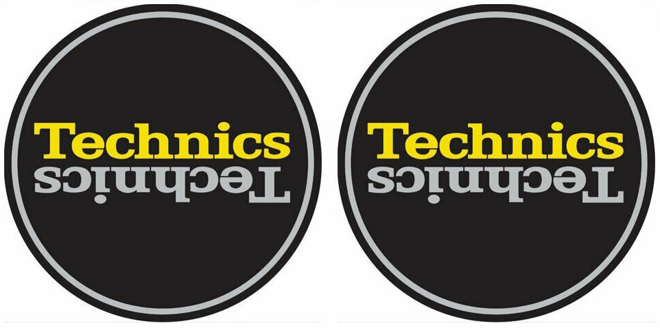 Technics Duplex 4 - Black, Silver & Yellow Antistatic Slipmats for Turntables (Pair)
