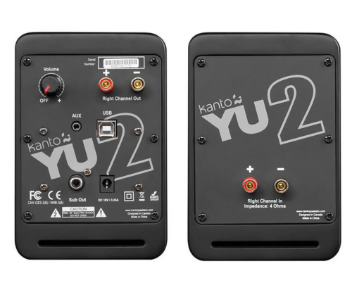 Kanto Audio Yu2 Active Powered Bookshelf Speakers  Matte Grey - EX DEMO