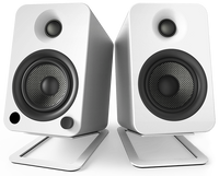 Kanto Audio S4 (Medium) - Desktop Speaker Stands for YU4 Speakers (Pair) - Steel White