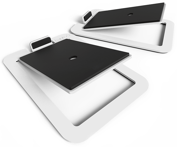 Kanto Audio S4 (Medium) - Desktop Speaker Stands for YU4 Speakers (Pair) - Steel White