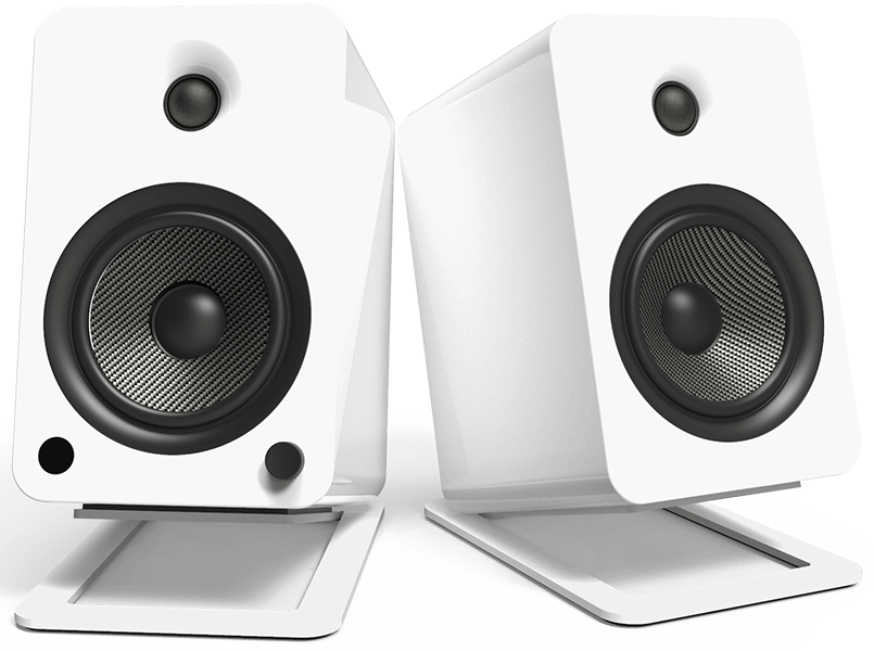 Kanto Audio S6 (Large) - Desktop Speaker Stands for YU6 & TUK Speakers (Pair) - Steel White