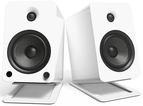 Kanto Audio S6 (Large) - Desktop Speaker Stands for YU6 & TUK Speakers (Pair) - Steel White