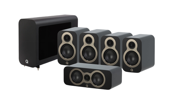 Q Acoustics 3010C 5.1 Cinema Pack – Satin Black with 3060S Subwoofer - Satin Black