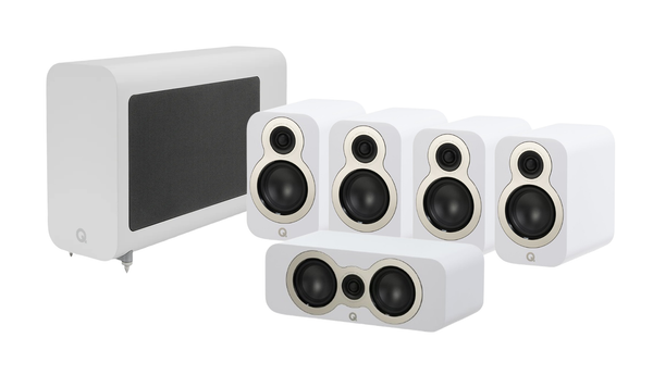 Q Acoustics 3010C 5.1 Cinema Pack – Satin White with 3060S Subwoofer - Satin White
