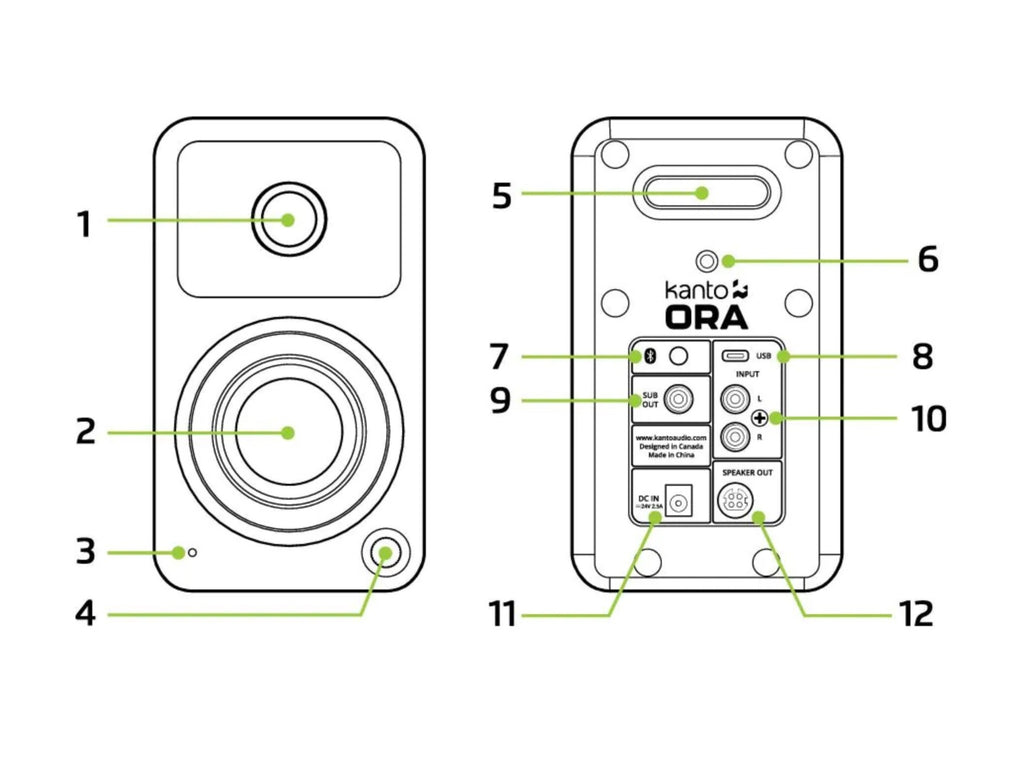 Kanto Ora Powered Reference Desktop Speakers - White