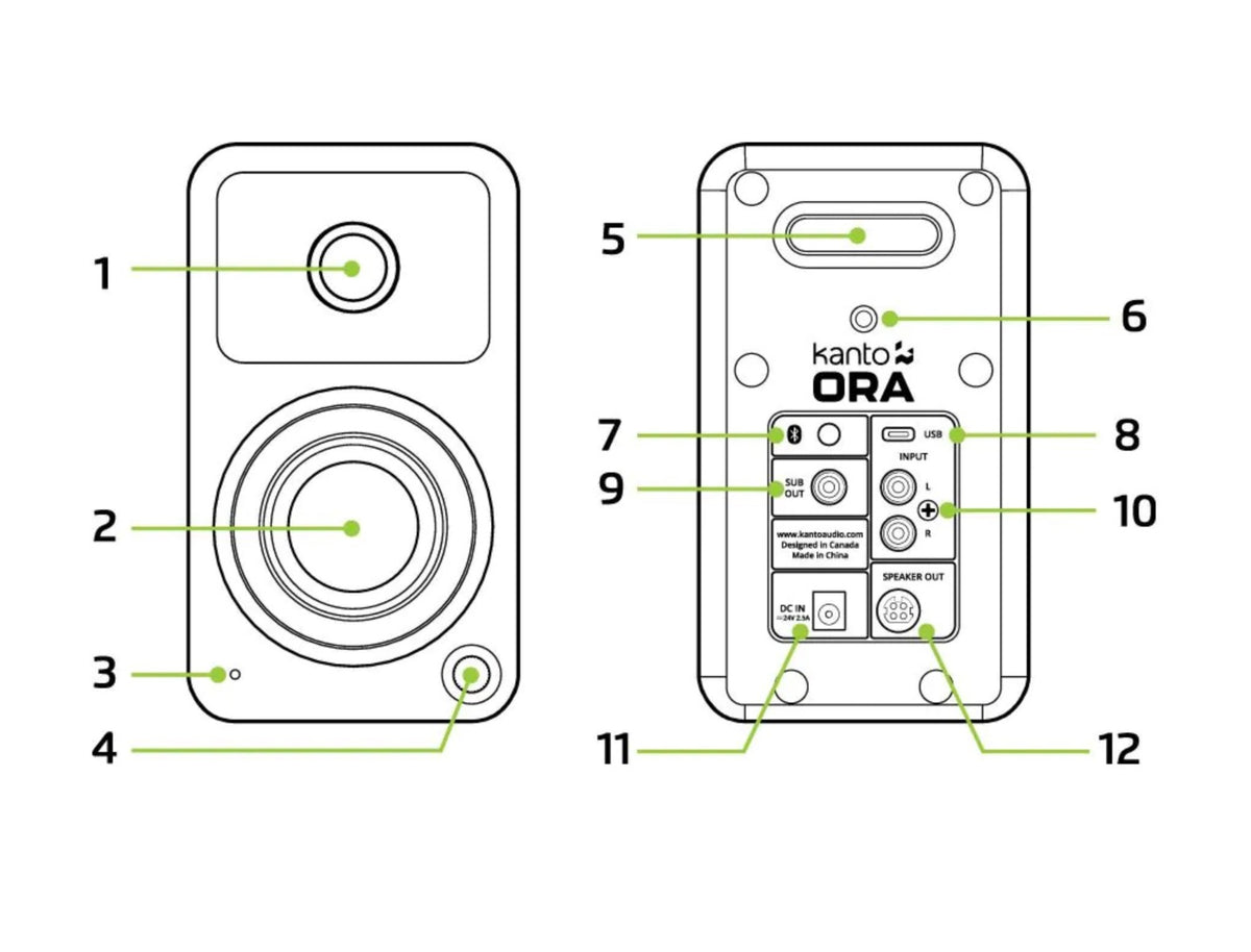 Kanto Ora Powered Reference Desktop Speakers - White