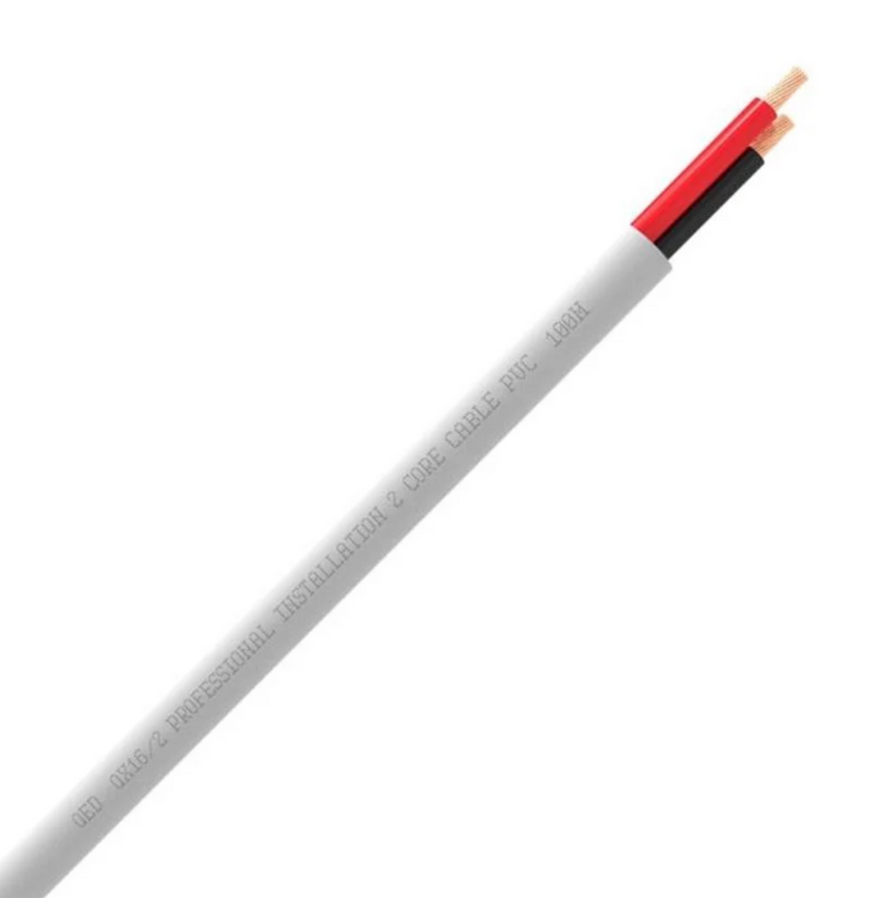 QED QX16/2 White PVC Flame-Ret - 300m