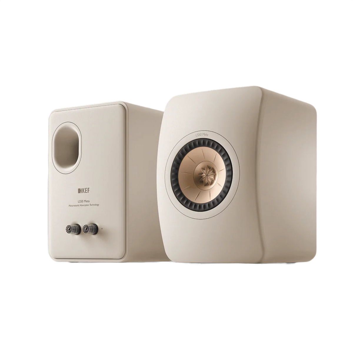 KEF LS50 Meta Bookshelf Speakers - Sand Shell