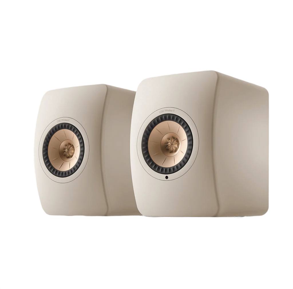 KEF LS50 Wireless II Studio Bookshelf Speakers - Sand Shell