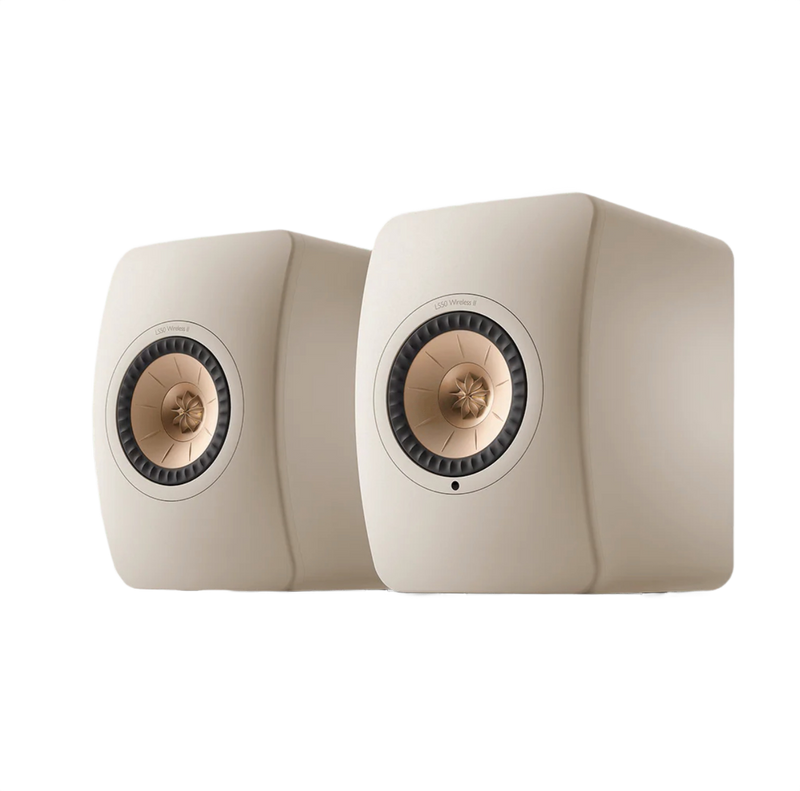 KEF LS50 Wireless II Studio Bookshelf Speakers - Sand Shell