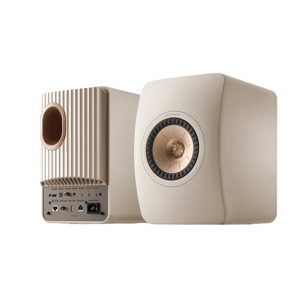 KEF LS50 Wireless II Studio Bookshelf Speakers - Sand Shell