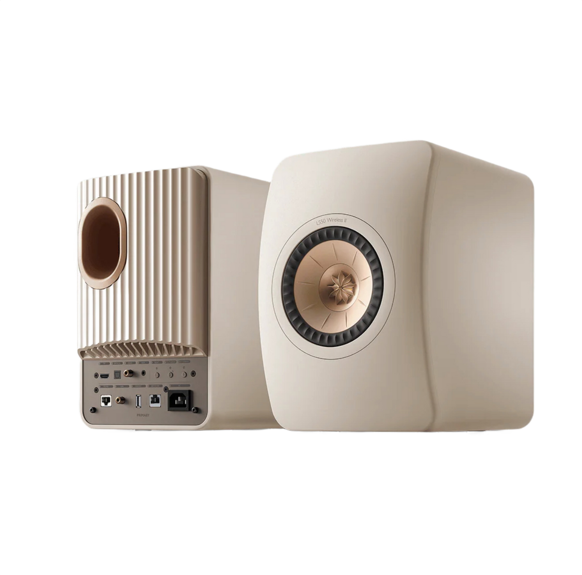 KEF LS50 Wireless II Studio Bookshelf Speakers - Sand Shell