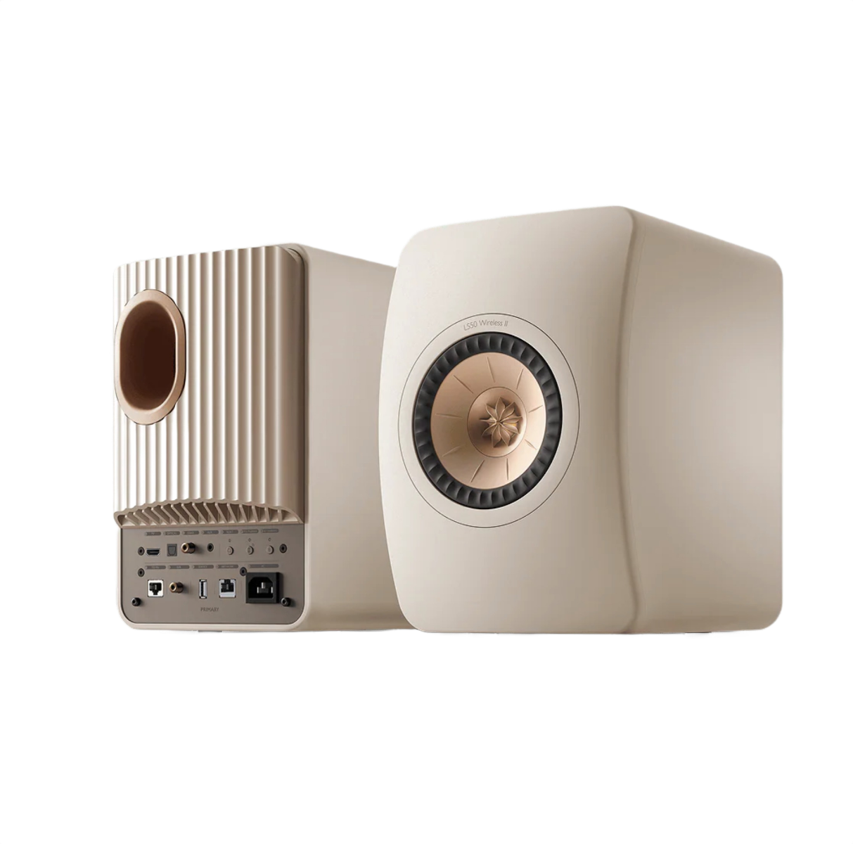 KEF LS50 Wireless II Studio Bookshelf Speakers - Sand Shell
