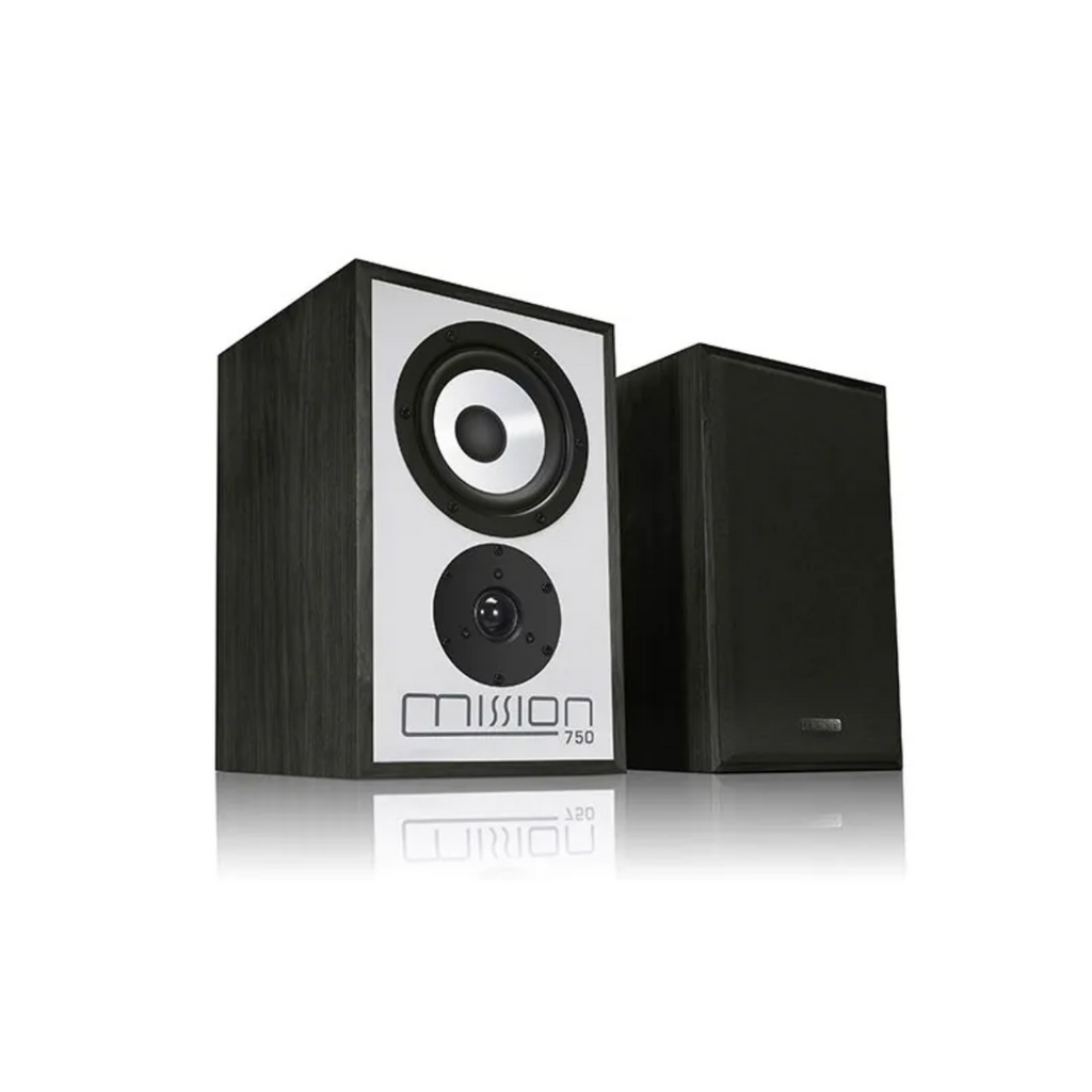 Mission 778X Stereo Amplifier & Mission 750 Bookshelf Speakers – Black