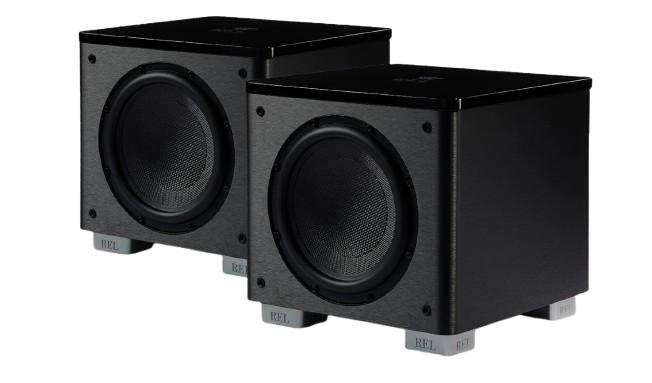 REL HT/1003 MKII Subwoofer – Stereo Pair (Black) + FREE 2 x QED Connect Subwoofer Cable – 3M