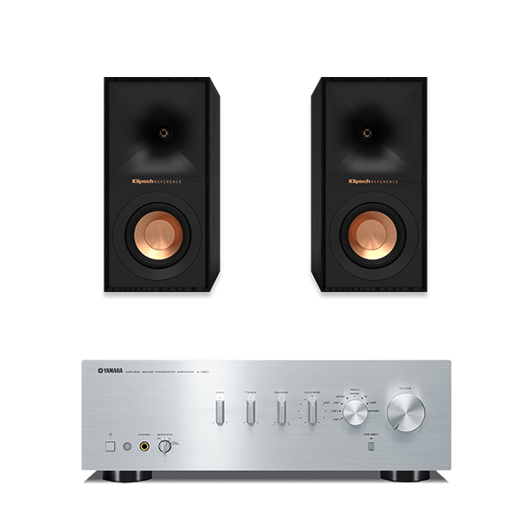 Yamaha A-S501 Stereo Amplifier + Klipsch R-40M Bookshelf Speakers