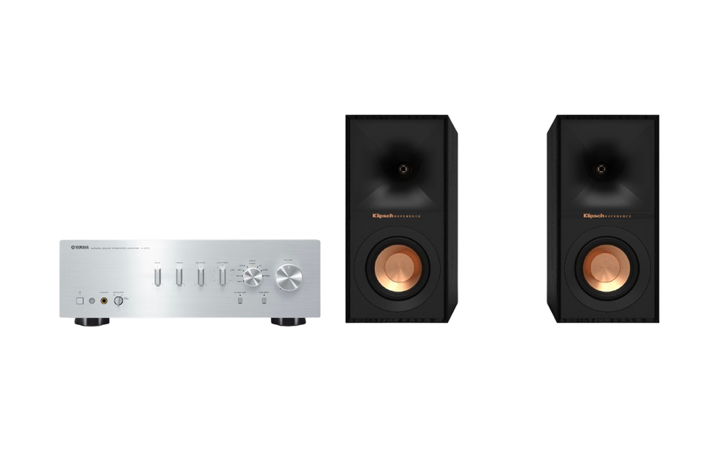 Yamaha A-S701 Stereo Amplifier + Klipsch R-40M Bookshelf Speakers