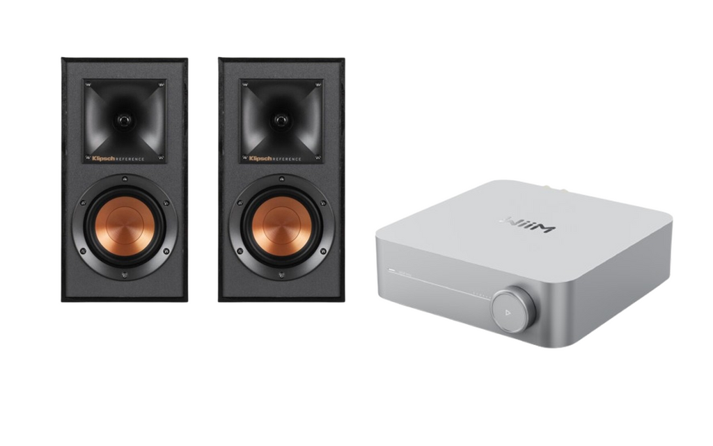 WiiM Amp Amplifier + Klipsch R-41M Speakers Package with 5 metres Classic 79 Strand
