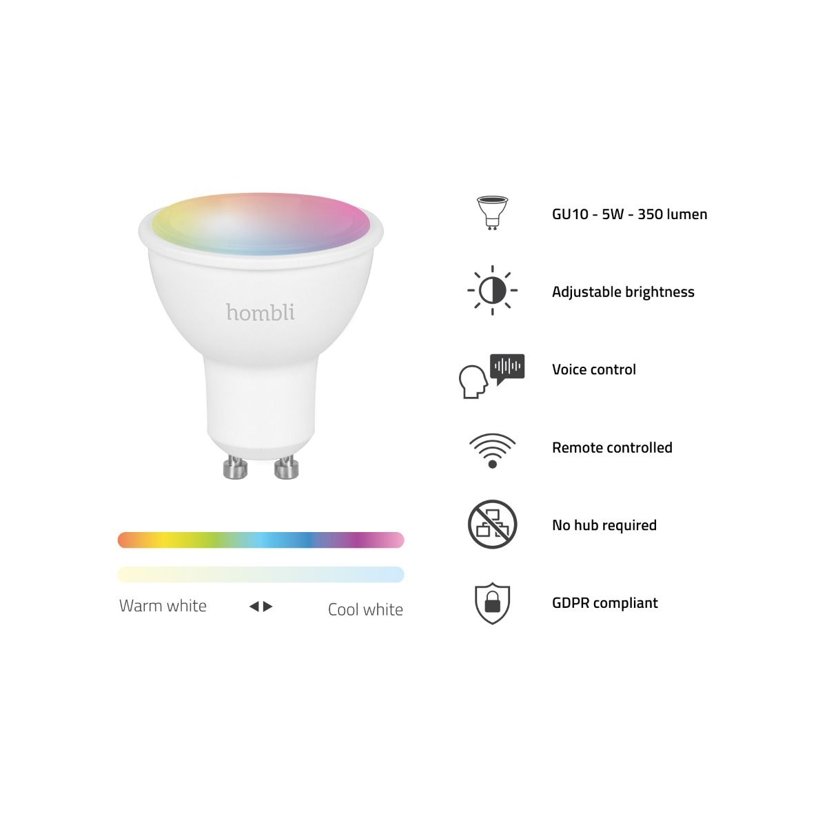 Hombli Smart Spot GU10 RGB (5 W) CCT - Single 