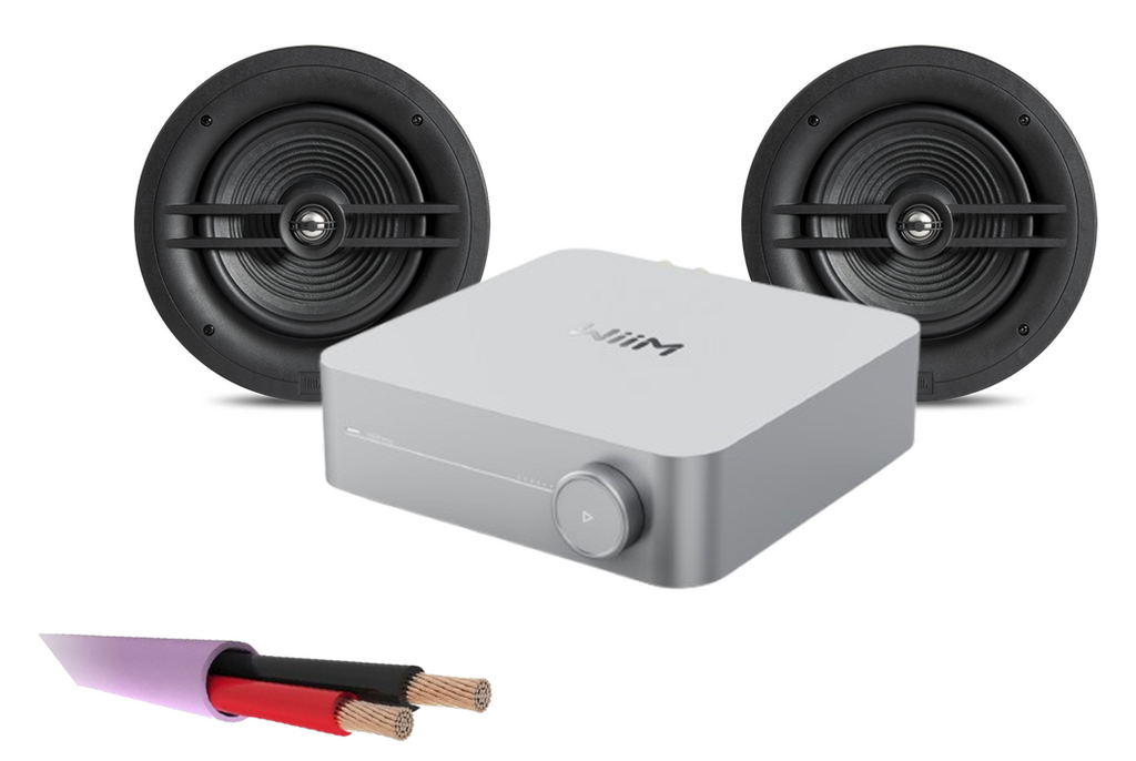 WiiM AMP + 2 x JBL Stage 280C – 2 Way 8" In Ceiling Speakers