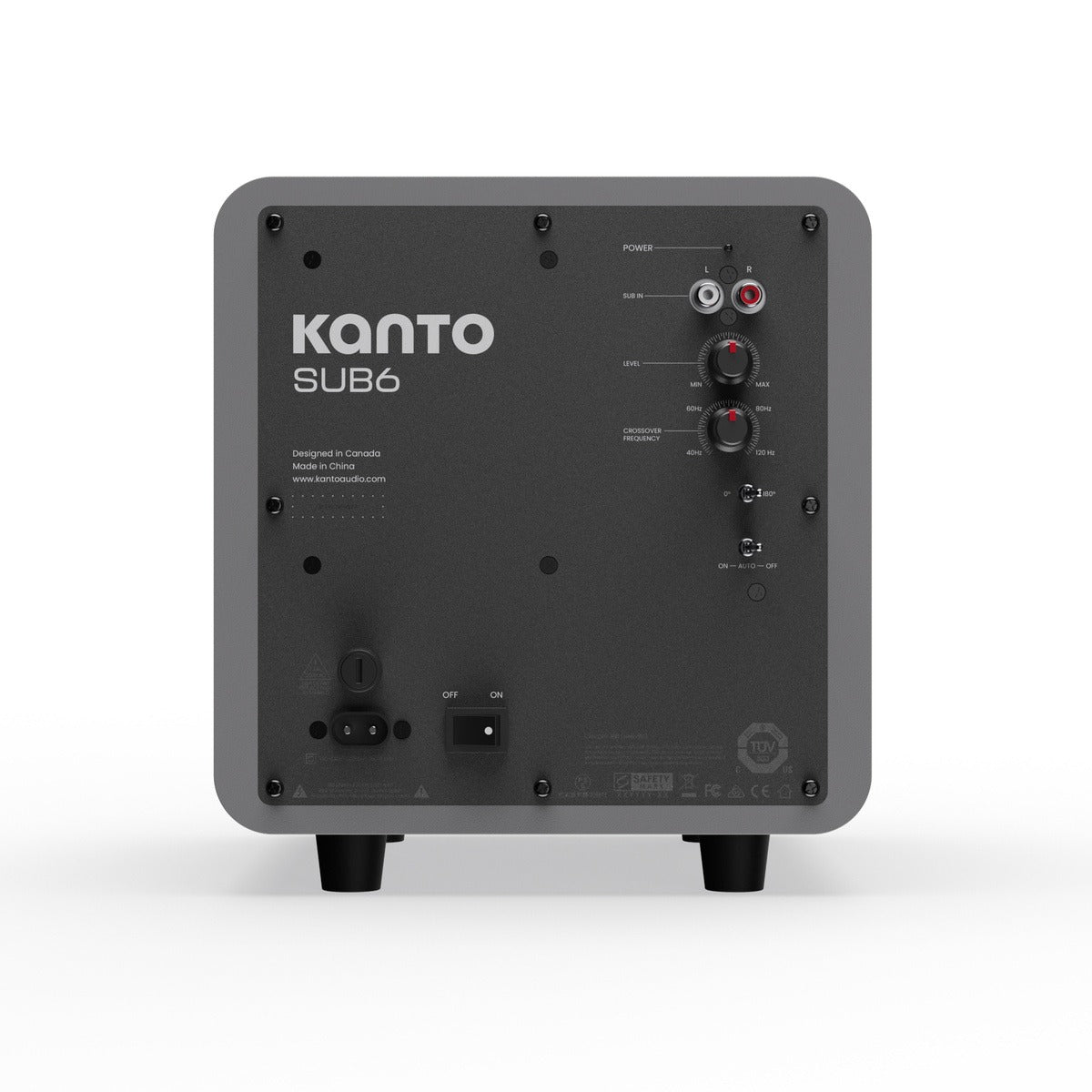 Kanto SUB6 Vinyl Subwoofer (Matte Grey)