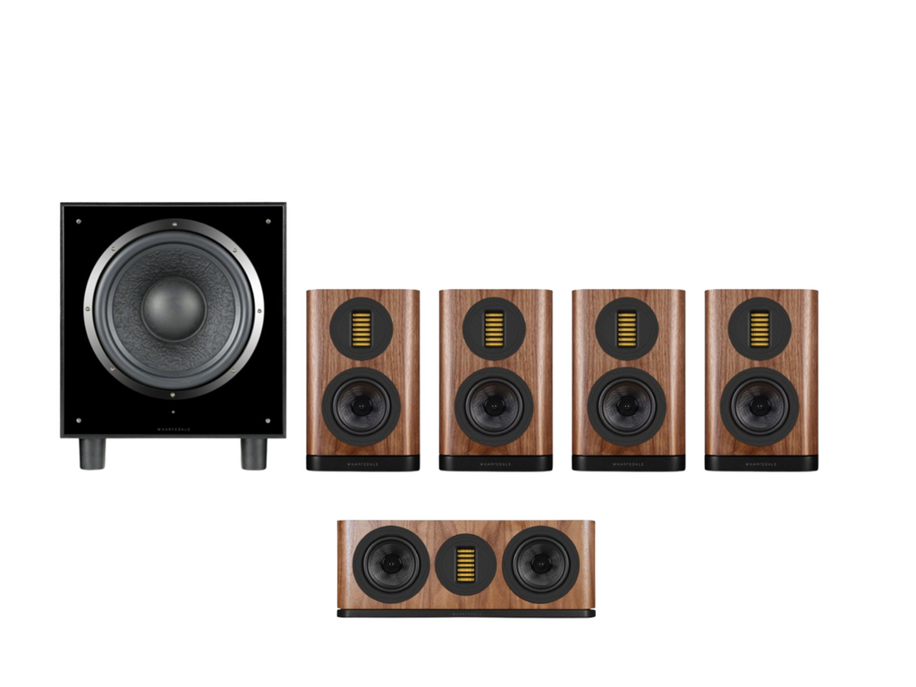 Wharfedale Evo 5.1 Surround Sound Bundle – Walnut with SW-12 Subwoofer
