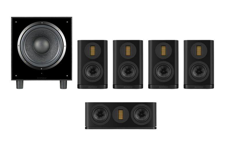 Wharfedale Evo 5.1 Surround Sound Bundle – Black with SW-12 Subwoofer - Black