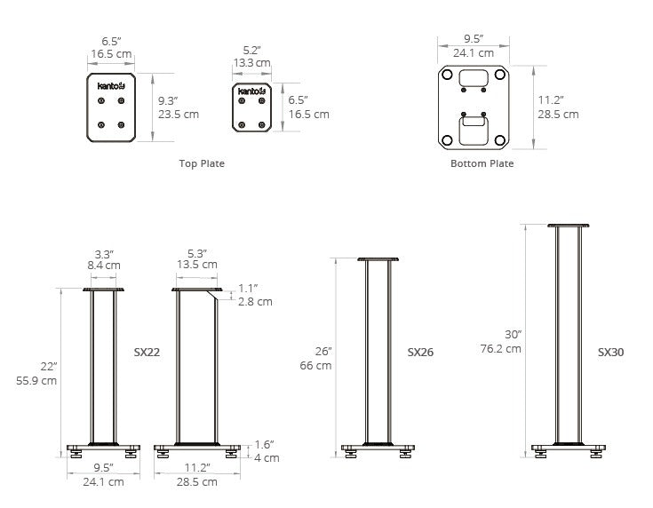 Kanto SX30 Speaker Stands 30" (Black)